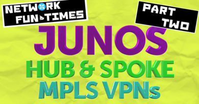 HUB-AND-SPOKE MPLS L3VPNs WITH ONE INTERFACE, ON JUNIPER JUNOS ROUTERS